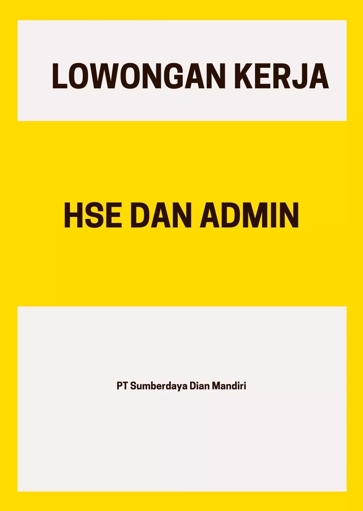 Lowongan Kerja di PT. Sumberdaya Dian Mandiri